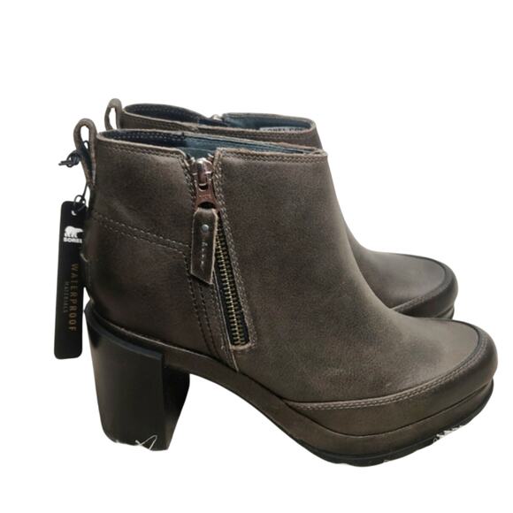New gray Sorel Blake heeled Bootie sz 8 - Picture 1 of 8
